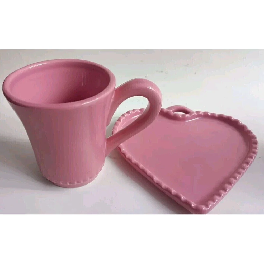 Williams Sonoma Ceramic Heart Shaped Dishes And Cup Set Of 12 Rainbow Colors